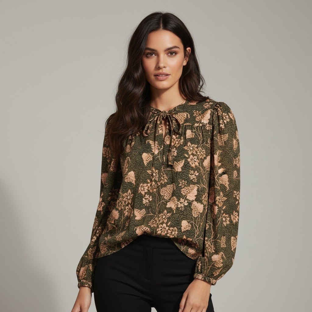 Ulla Johnson Tillie Blouse Balsam Floral Cotton Viscose Green Pink Womens Size 6